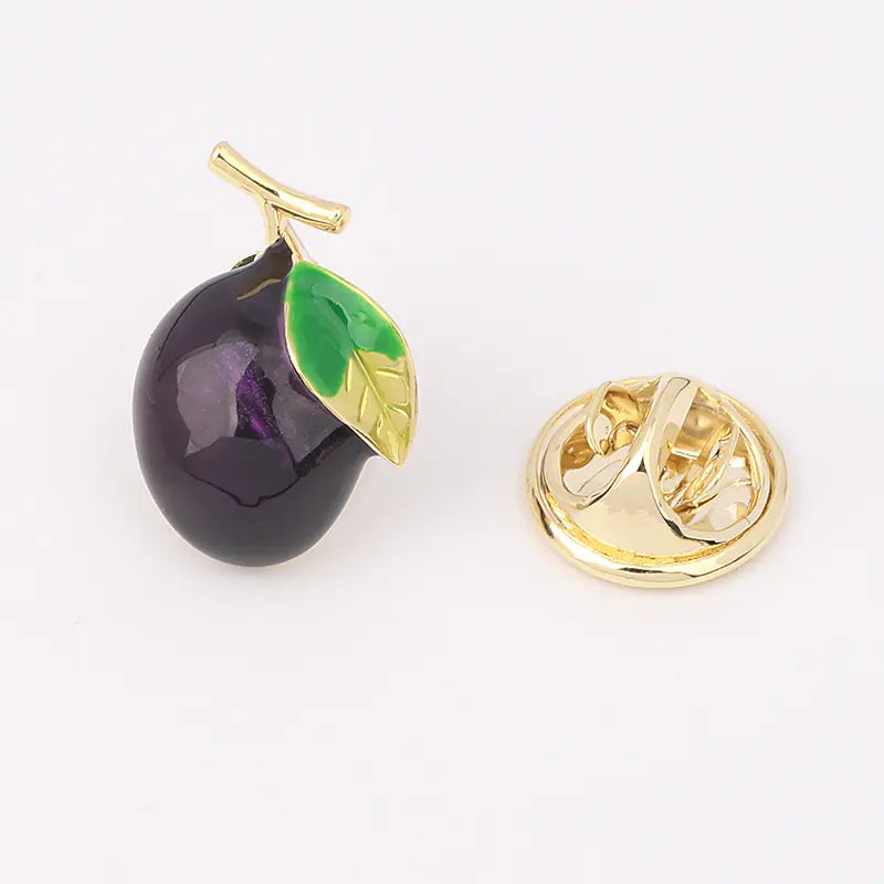 Cute Japanese Fruit Enamel Brooch - Peach & Cherry Pin