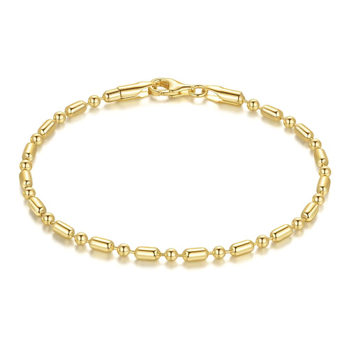 Moonfox Bracelet 14k Gold Bracelets for Women Chain Bracelet Chic 14k Gold Love Bracelet Beaded Charm Bracelets for Women with Lobster Clasp 6.5/7/7.5/8/9 in