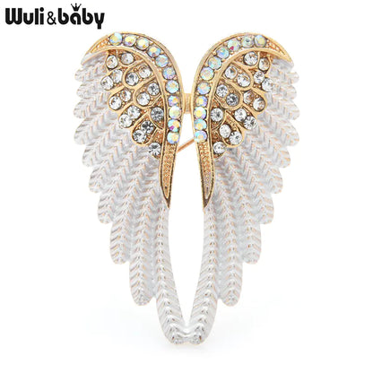 Diamond-Encrusted Angel Wings Brooch Pin for Fashion