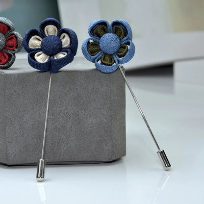 Floral Brooch for Hanfu - Two Color Petals Design