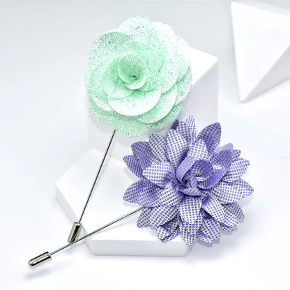 Camellia Fabric Brooch Tie Accessory for Suits