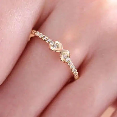 Infinite Love Ring with parade of CZ Diamonds