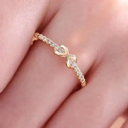 Infinite Love Ring with parade of CZ Diamonds