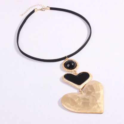 Double Black Heart Necklace - Unique Statement Jewelry | Aethel Adorn