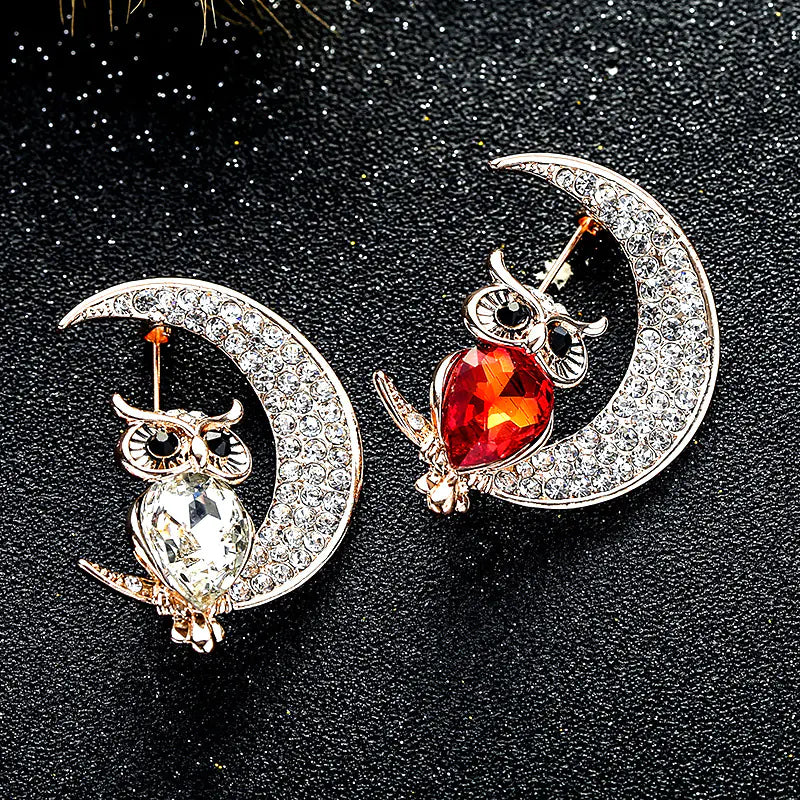 Cute Owl Crystal Brooch for Women - Vintage Animal Pin