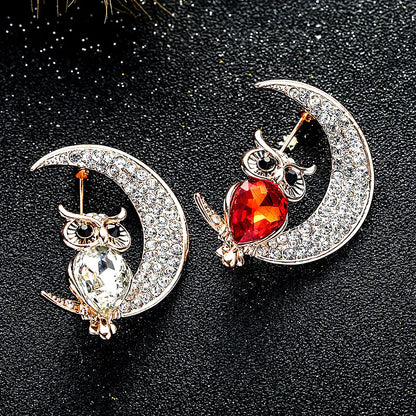 Cute Owl Crystal Brooch for Women - Vintage Animal Pin