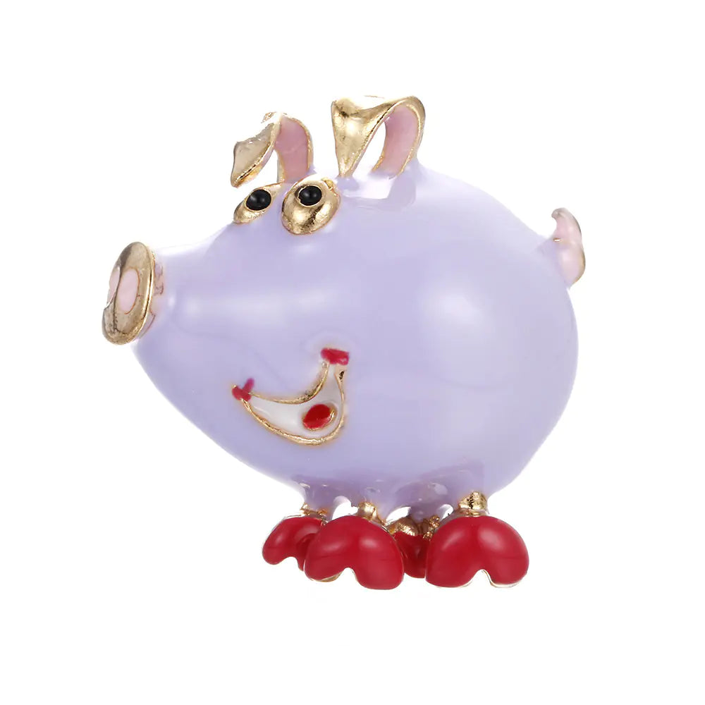 Cute Enamel Pig Brooch with Oil Drip Design (Multicolor)