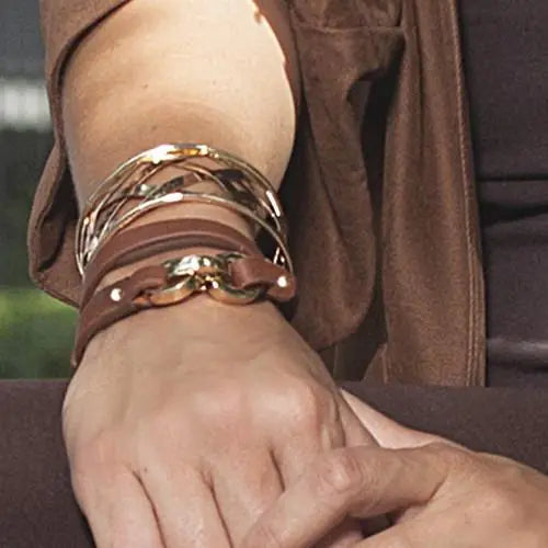 Latch Leather Bracelet - Sienna