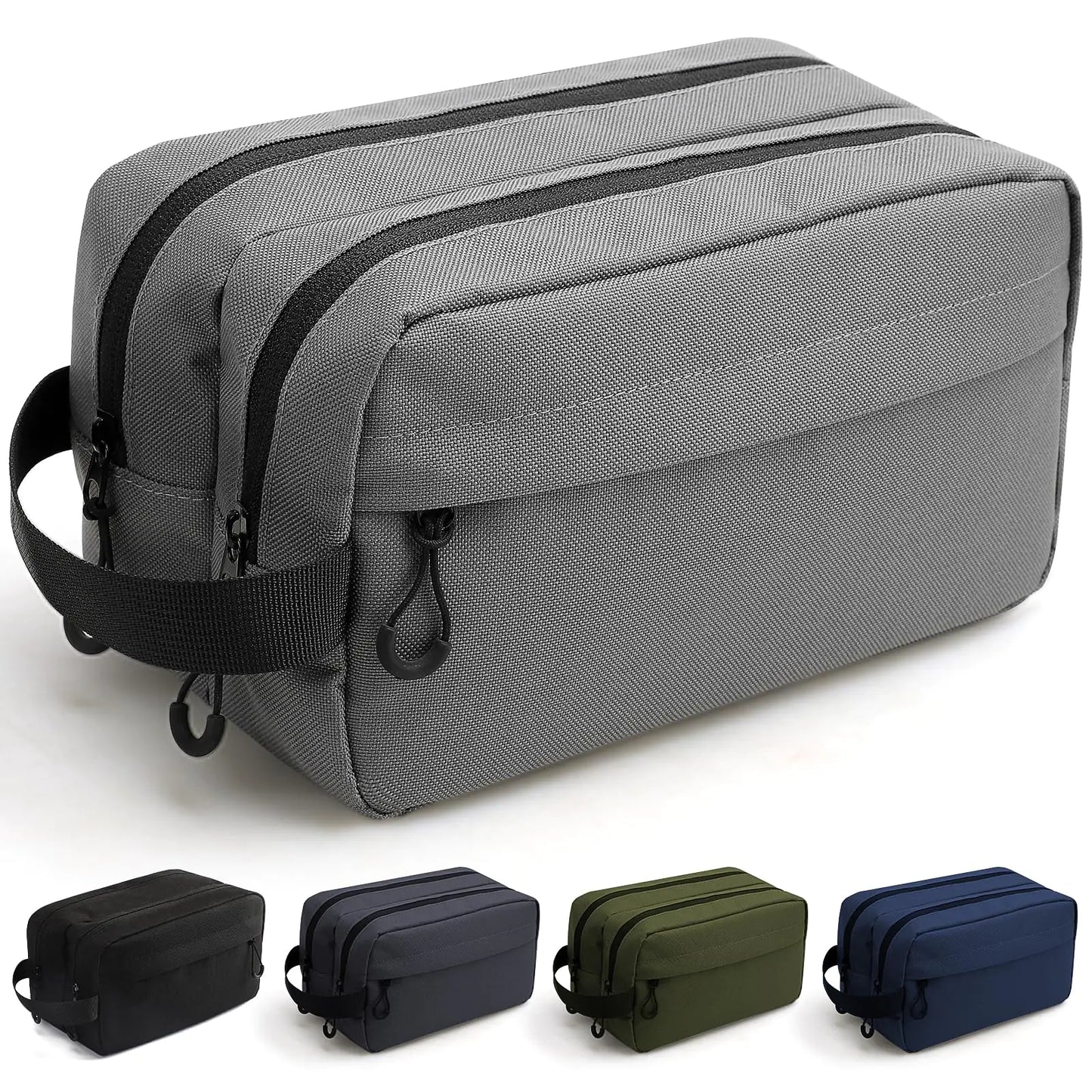 emissary Mens Travel Toiletry Bag Water Resistant Travel Bathroom Bag Mens Shaving Kit Dopp Kit for Men Travel Kit Small Bags for Men Shaving Bag for Travel Accessories - Gray