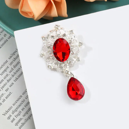 2020 Vintage Water Drop Glass Brooch Pin for Scarf