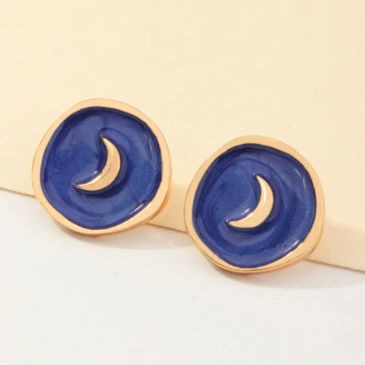 Astral Navy Earrings - Bold Statement Jewelry | Aethel Adorn