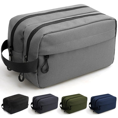emissary Mens Travel Toiletry Bag Water Resistant Travel Bathroom Bag Mens Shaving Kit Dopp Kit for Men Travel Kit Small Bags for Men Shaving Bag for Travel Accessories - Gray