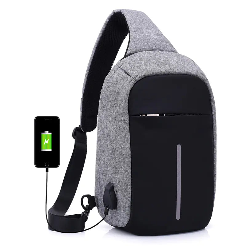 Waterproof USB Multi-Layer Crossbody Bag for Men