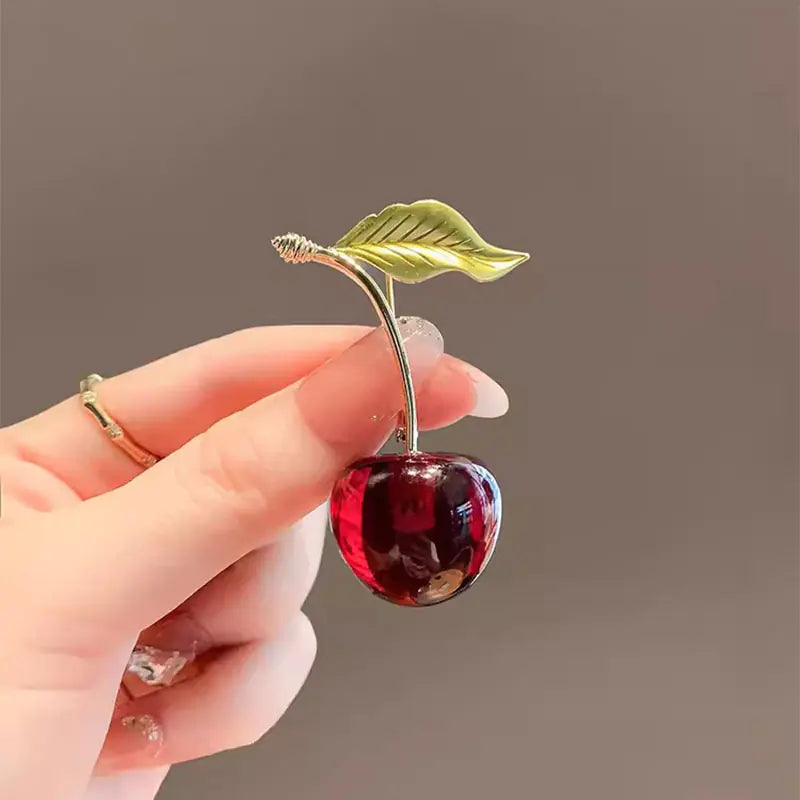 Red Cherry Brooch for Women - Stylish and Chic Accessory