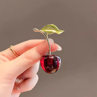 Red Cherry Brooch for Women - Stylish and Chic Accessory