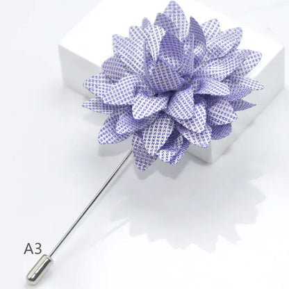 Camellia Fabric Brooch Tie Accessory for Suits