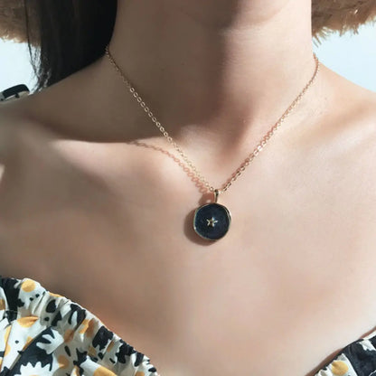 Astral Black Necklace - Bold Statement Jewelry | Aethel Adorn