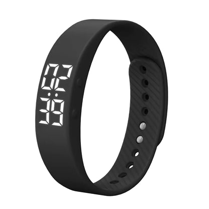 Mikikit Mens Wrist Wristwatch Bracelet Men Silicone Simple Sport Digital Watch Adjustable Smartwatch Men’s Watches for Strap LED Black Electronic Digital Alarm Clock