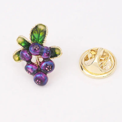 Cute Japanese Fruit Enamel Brooch - Peach & Cherry Pin