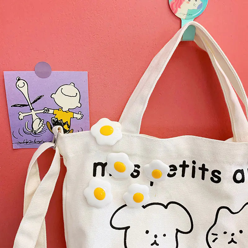 Cute Japanese Style Egg Brooch for Bags and Clothes