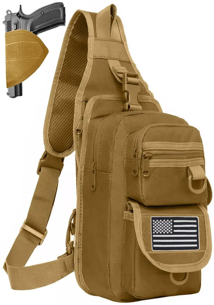 Vdones Gun Sling Bag for Men Crossbody Bag Compact CCW Sling Bag Water-resistant Gun Sling Bag Mens EDC Bag