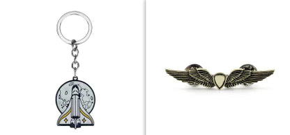 Rocket Ship Brooch Necklace Accessory