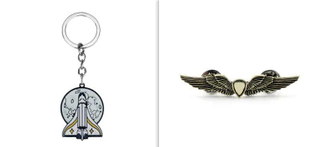 Rocket Ship Brooch Necklace Accessory