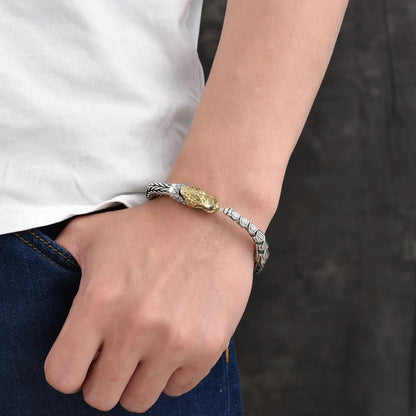 Personalized Sterling Silver Dragon Sea Bracelet