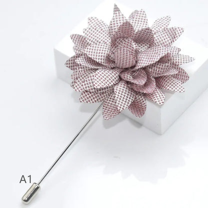 Camellia Fabric Brooch Tie Accessory for Suits