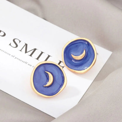 Astral Navy Earrings - Bold Statement Jewelry | Aethel Adorn