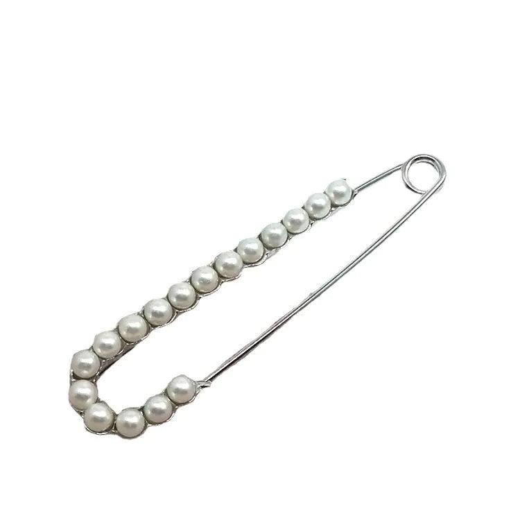 Korean Style Pearl and Rhinestone Brooch Pin
