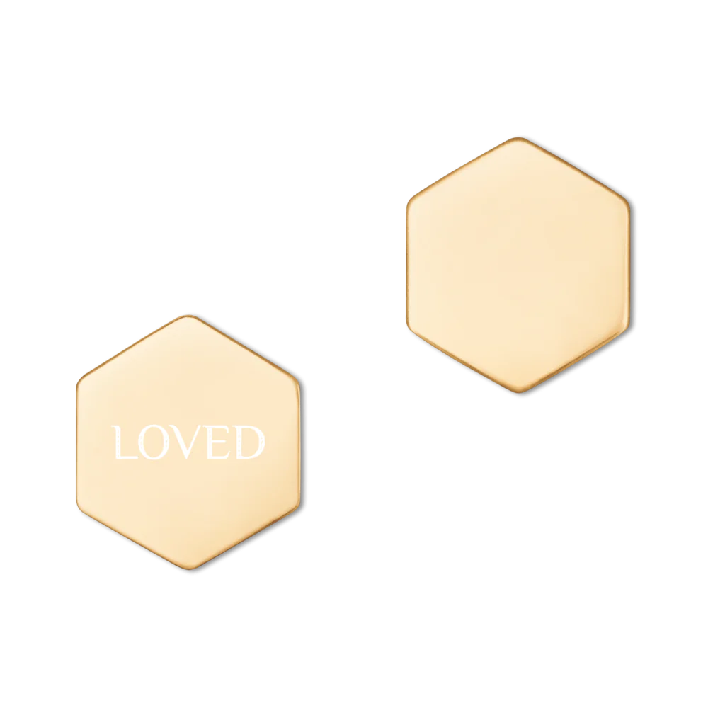 Sterling Silver Hexagon Stud Earrings