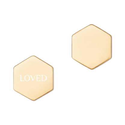 Sterling Silver Hexagon Stud Earrings