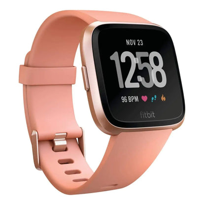 Fitbit Versa Smart Watch Peach/Rose Gold Aluminium One Size (S & L Bands Included) Heart Rate Monitor