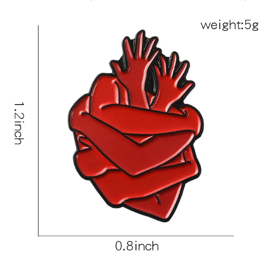 Creative High-End Alloy Heart Brooch with Whale Design