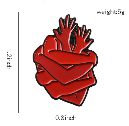 Creative High-End Alloy Heart Brooch with Whale Design