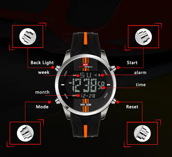 Fashion Waterproof Sports Countdown Watch - Kat Watch