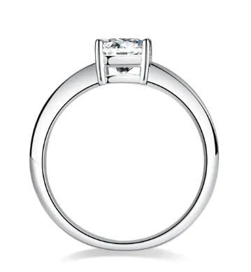 Light Luxury Moissanite Diamond Sterling Silver Ring