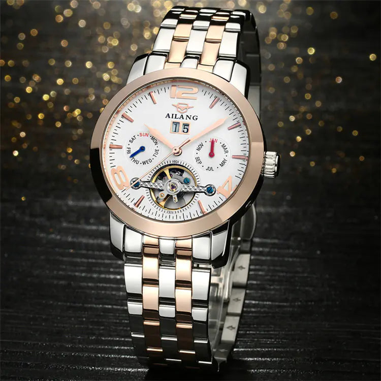 Stainless Steel Automatic Tourbillon Men's Watch