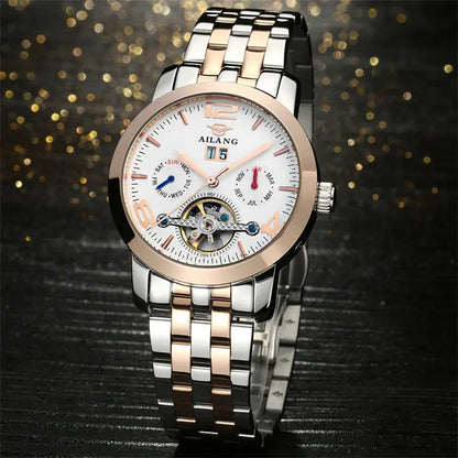 Stainless Steel Automatic Tourbillon Men's Watch