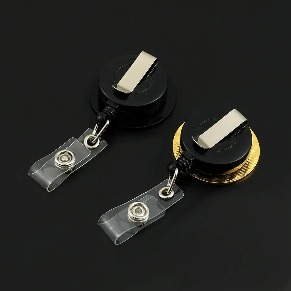 Retractable ABS Bag Charm with Rainbow Metal Brooch