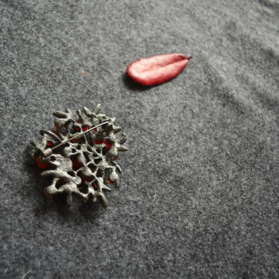 Colorful Stone Big Branch Long Necklace and Brooch