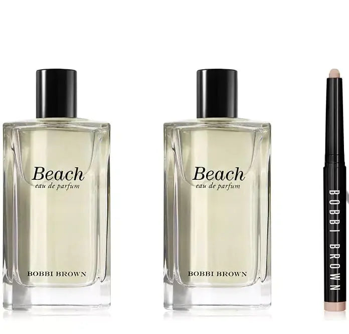 Bobbi Brown Beach Womens Perfume Sunny Days Beach Eau de Parfum Set Includes 2 Full Size Bottles (2 X 1.7 Ounce) Plus Long-Wear Cream Shadow Stick in Vanilla