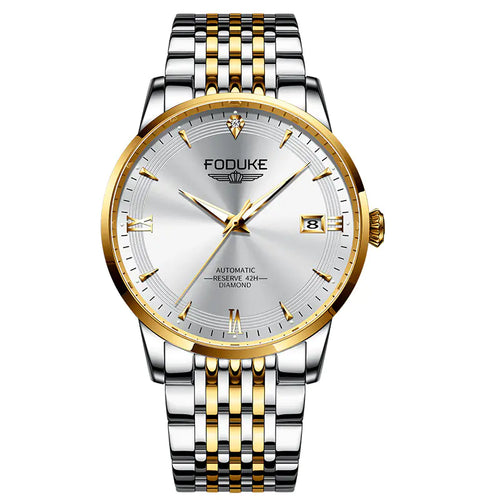 Men's Automatic Swiss Brand Skeleton Watch with Diamonds