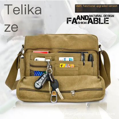 Vintage Canvas Crossbody Bag for Men