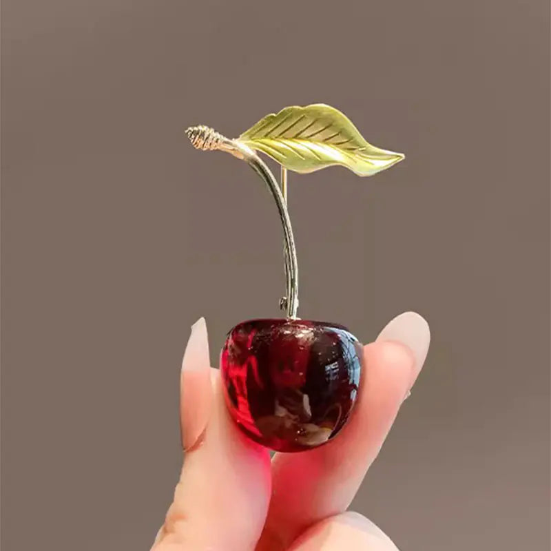 Red Cherry Brooch for Women - Stylish and Chic Accessory