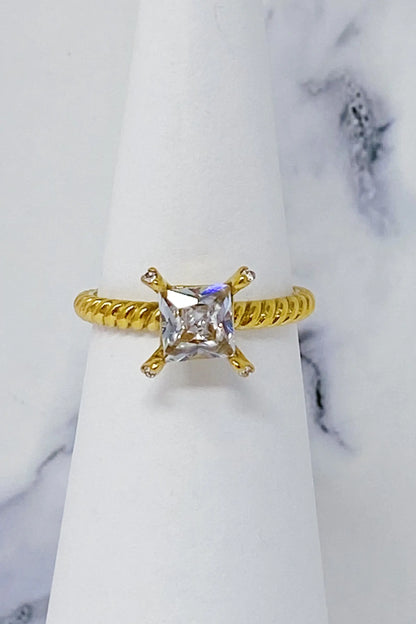 Braided Single Stone Ring