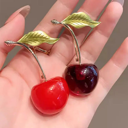 Red Cherry Brooch for Women - Stylish and Chic Accessory