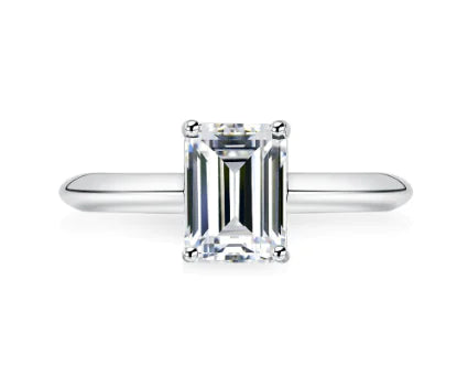 Light Luxury Moissanite Diamond Sterling Silver Ring