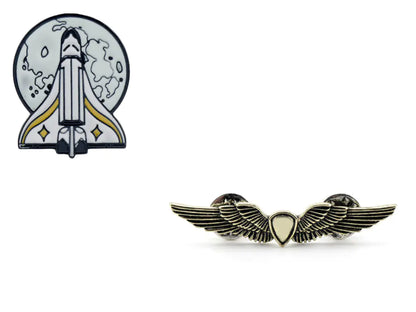 Rocket Ship Brooch Necklace Accessory